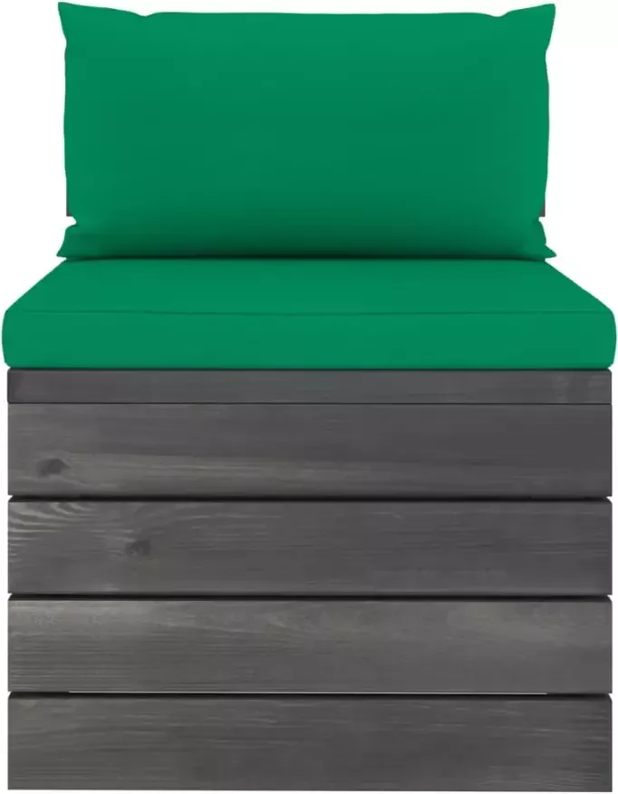 VidaXL 2-delige Loungeset met kussens pallet massief grenenhout - Foto 2