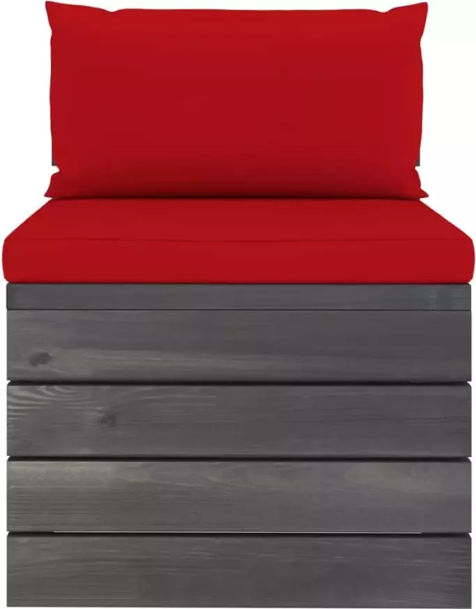 VidaXL 2-delige Loungeset met kussens pallet massief grenenhout - Foto 2