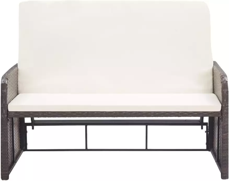 VidaXL 2-delige Loungeset met kussens poly rattan bruin