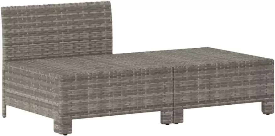 VIDAXL 2-delige Loungeset met kussens poly rattan grijs - Foto 3