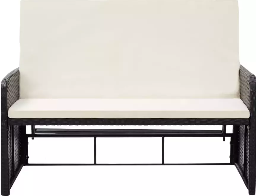 VidaXL 2-delige Loungeset met kussens poly rattan zwart