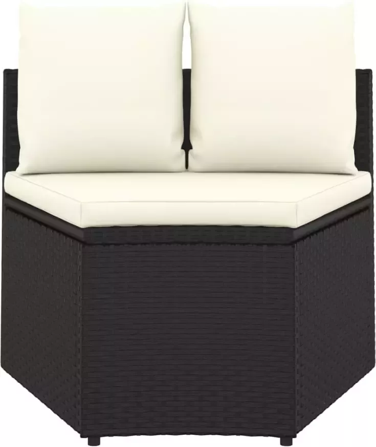 VIDAXL 2-delige Loungeset met kussens poly rattan zwart - Foto 2