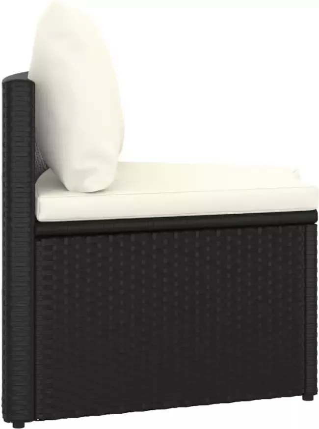 VIDAXL 2-delige Loungeset met kussens poly rattan zwart - Foto 3