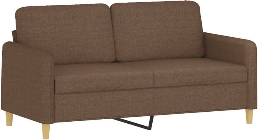 VidaXL -2-delige-Loungeset-met-kussens-stof-bruin - Foto 1