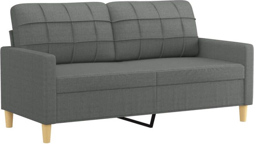Vida XL vidaXL 2-delige Loungeset met kussens stof donkergrijs-VXL-3201275