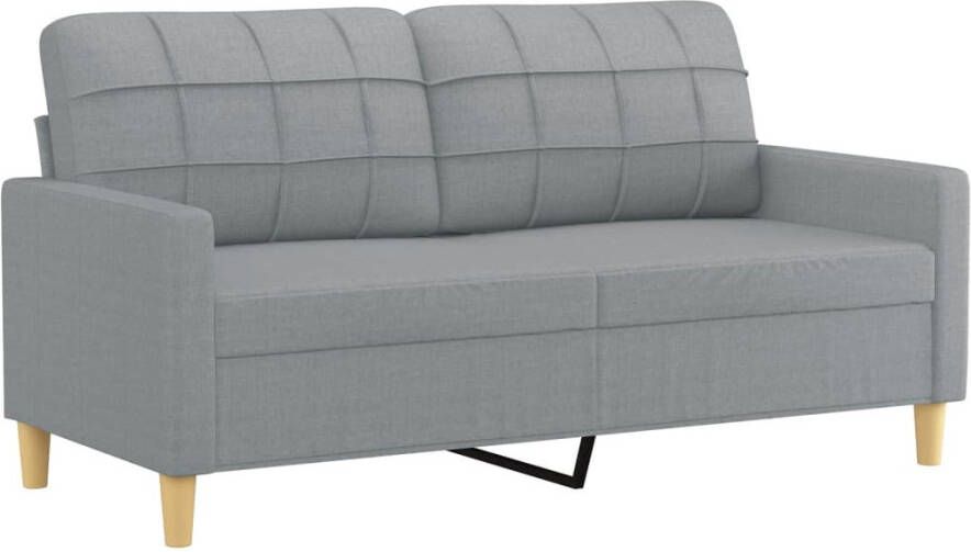 Vida XL vidaXL 2-delige Loungeset met kussens stof lichtgrijs-VXL-3201274
