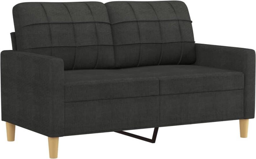 Vida XL vidaXL 2-delige loungeset met kussens stof zwart-VXL-3201310