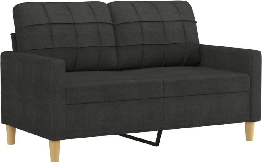 Vida XL vidaXL 2-delige Loungeset met kussens stof zwart-VXL-3201326