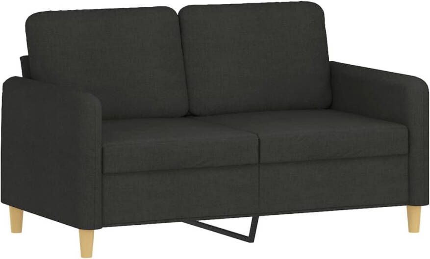 VidaXL -2-delige-loungeset-met-kussens-stof-zwart - Foto 1