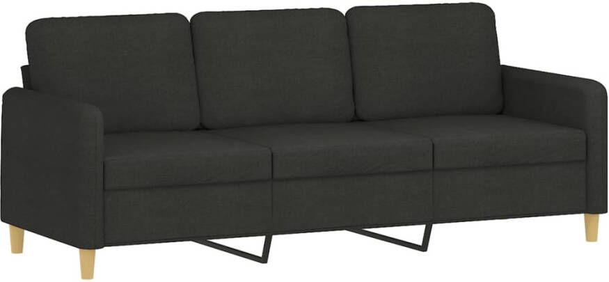 VidaXL -2-delige-loungeset-met-kussens-stof-zwart - Foto 2