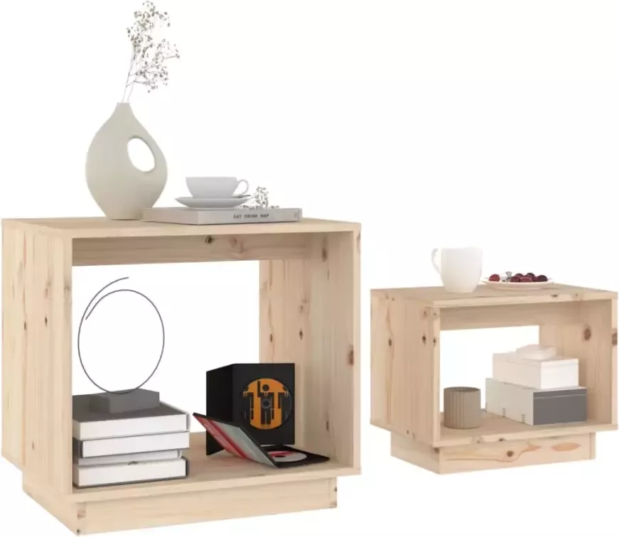 VidaXL -2-delige-Salontafelset-massief-grenenhout - Foto 4