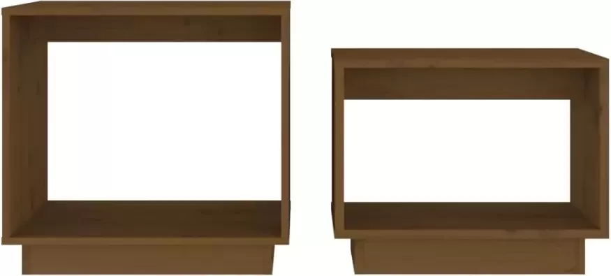 VidaXL -2-delige-Salontafelset-massief-grenenhout-honingbruin - Foto 4