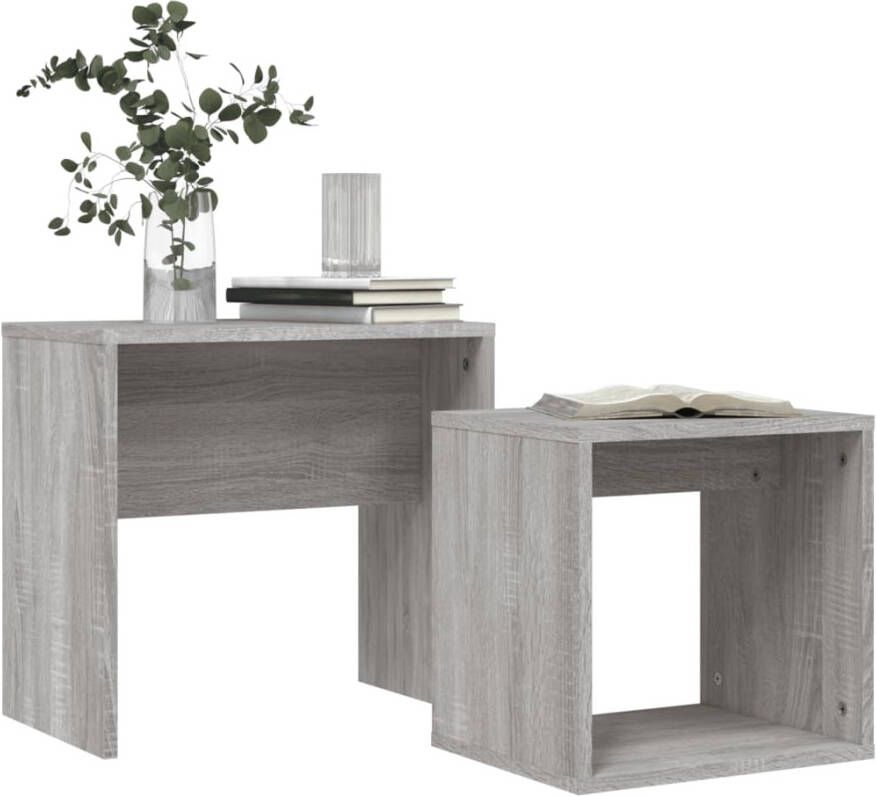 VidaXL -2-delige-Tafeltjesset-bewerkt-hout-grijs-sonoma-eikenkleurig
