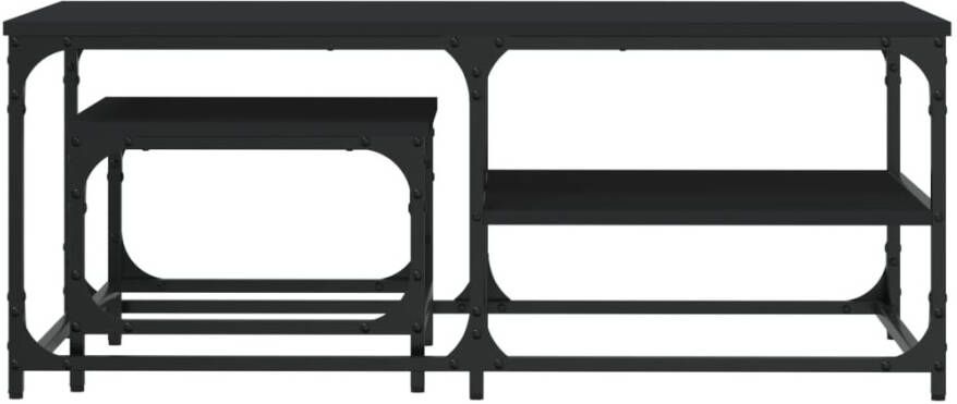 VidaXL -2-delige-Tafeltjesset-bewerkt-hout-zwart - Foto 4