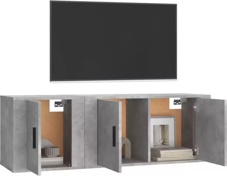 VidaXL -2-delige-Tv-meubelset-bewerkt-hout-betongrijs - Foto 2