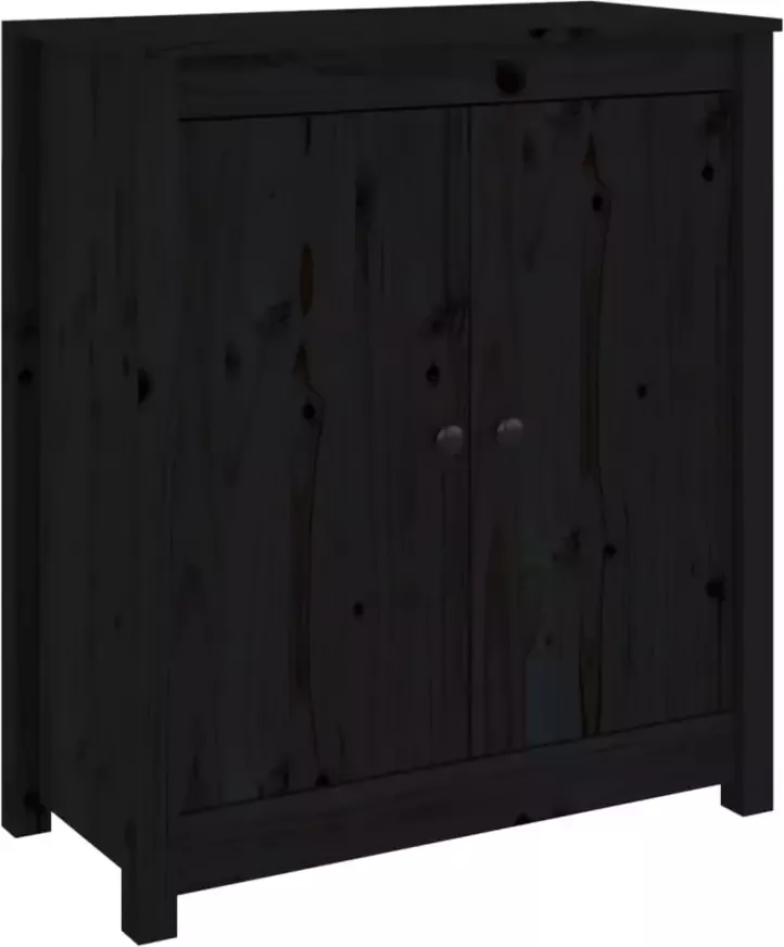 VidaXL -2-st-Dressoirs-70x35x80-cm-massief-grenenhout-zwart - Foto 2