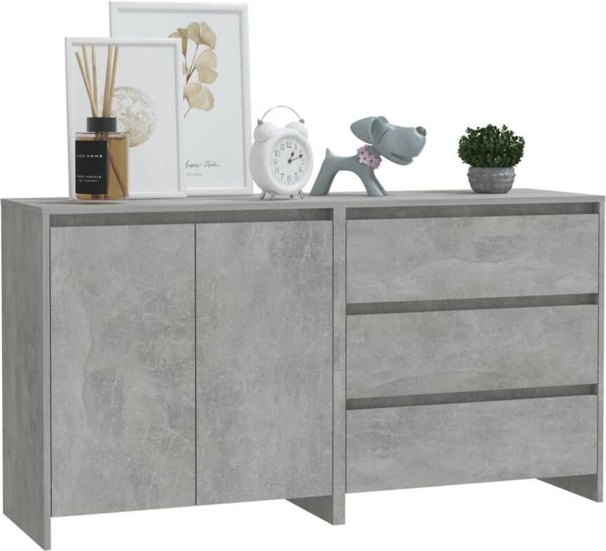 VidaXL -2-st-Dressoirs-bewerkt-hout-betongrijs - Foto 3
