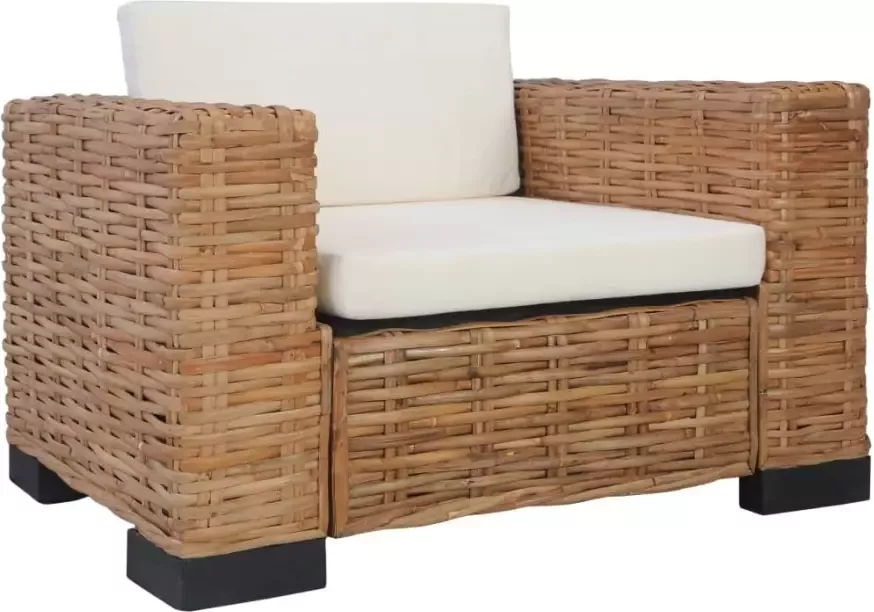 VidaXL -3-delig-Bankstel-met-kussens-natuurlijk-rattan - Foto 4