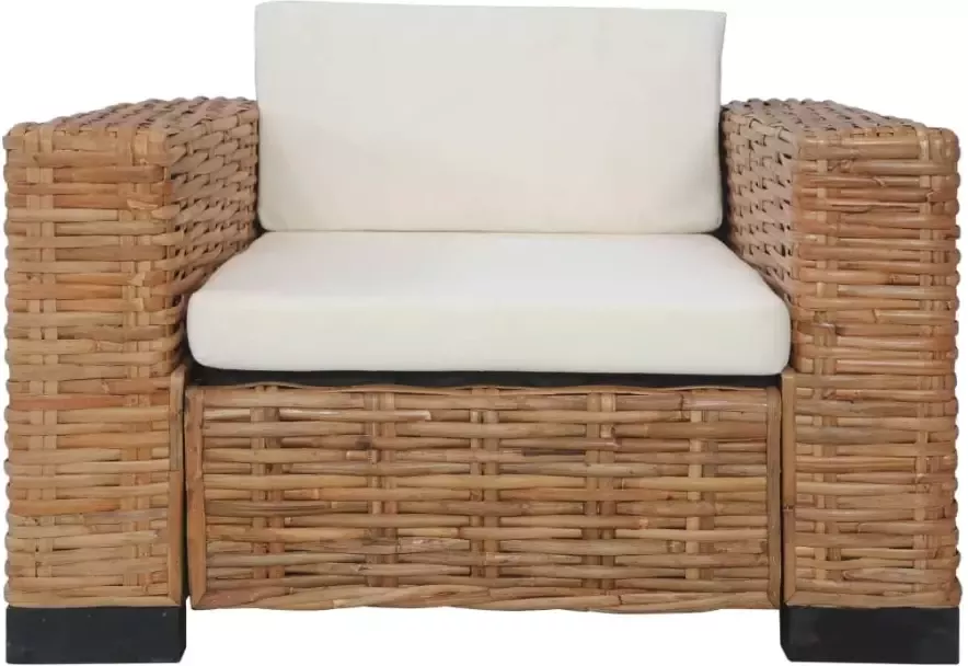 VidaXL -3-delig-Bankstel-met-kussens-natuurlijk-rattan - Foto 3