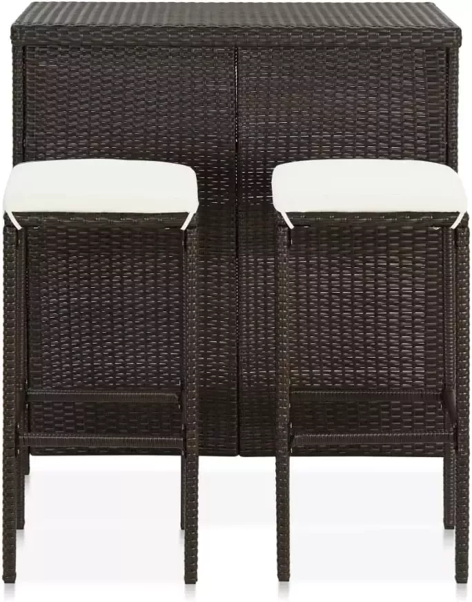 VidaXL -3-delige-Barset-poly-rattan-bruin - Foto 4
