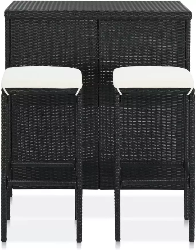 VidaXL -3-delige-Barset-poly-rattan-zwart - Foto 5
