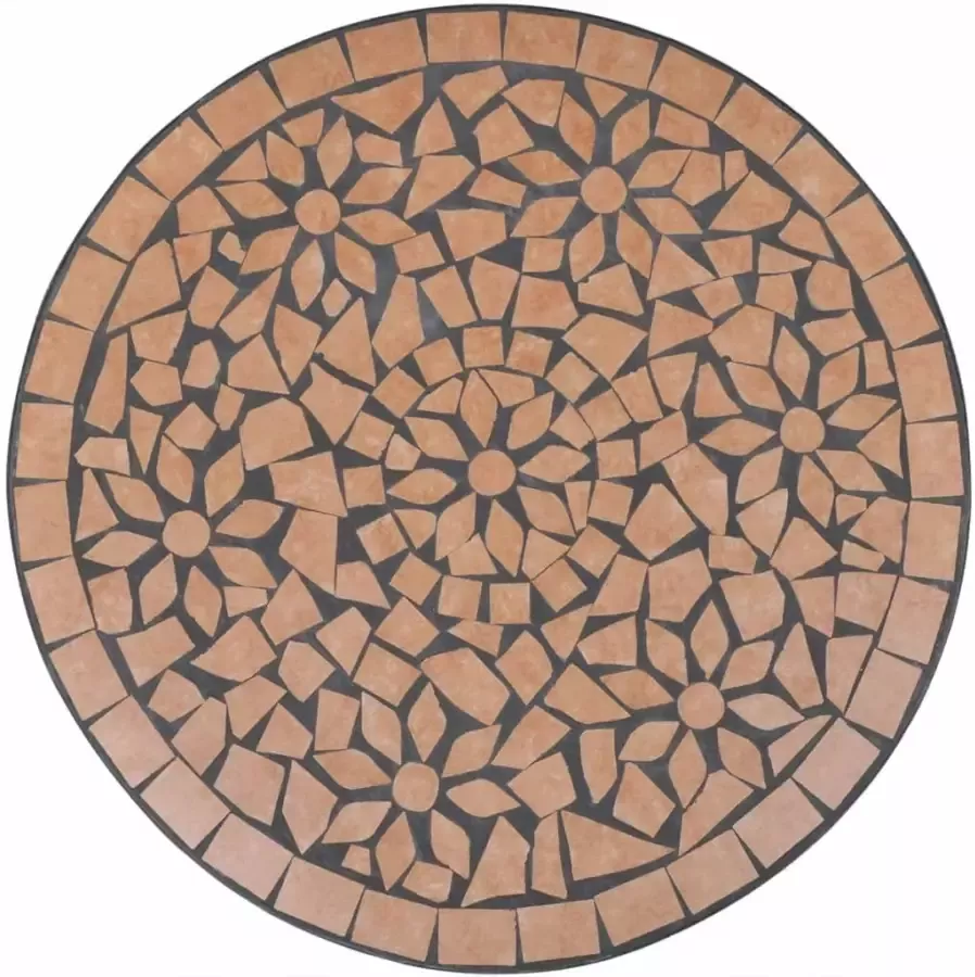 VIDAXL 3-delige Bistroset keramische tegel terracotta