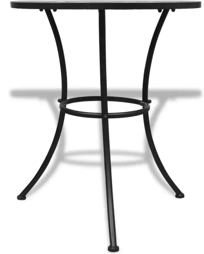 VidaXL Bistrotafel met 2 stoelen 60 cm mozaïek terracotta|wit - Foto 3