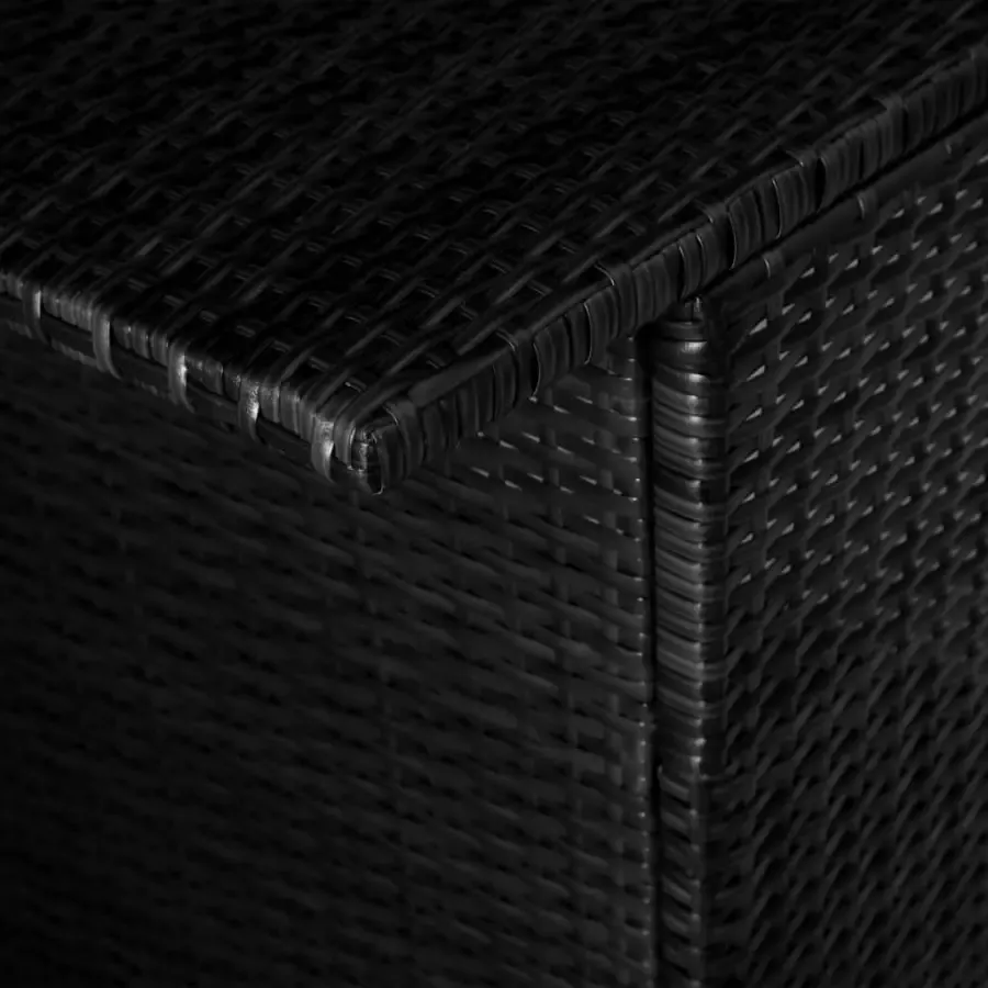 VIDAXL 3-delige Bistroset met kussens poly rattan zwart