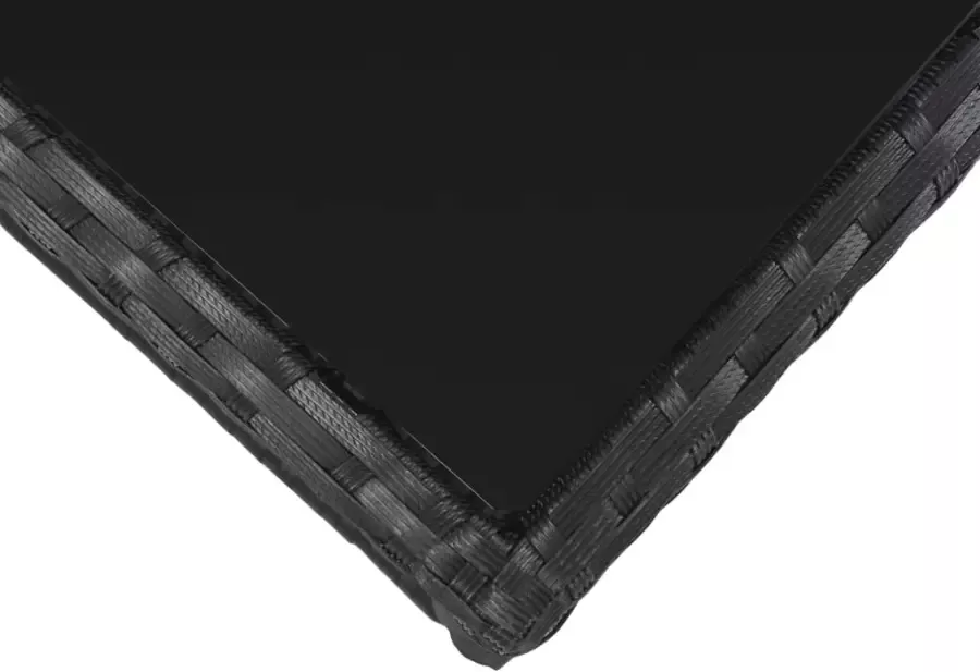VIDAXL 3-delige Bistroset met kussens poly rattan zwart - Foto 3