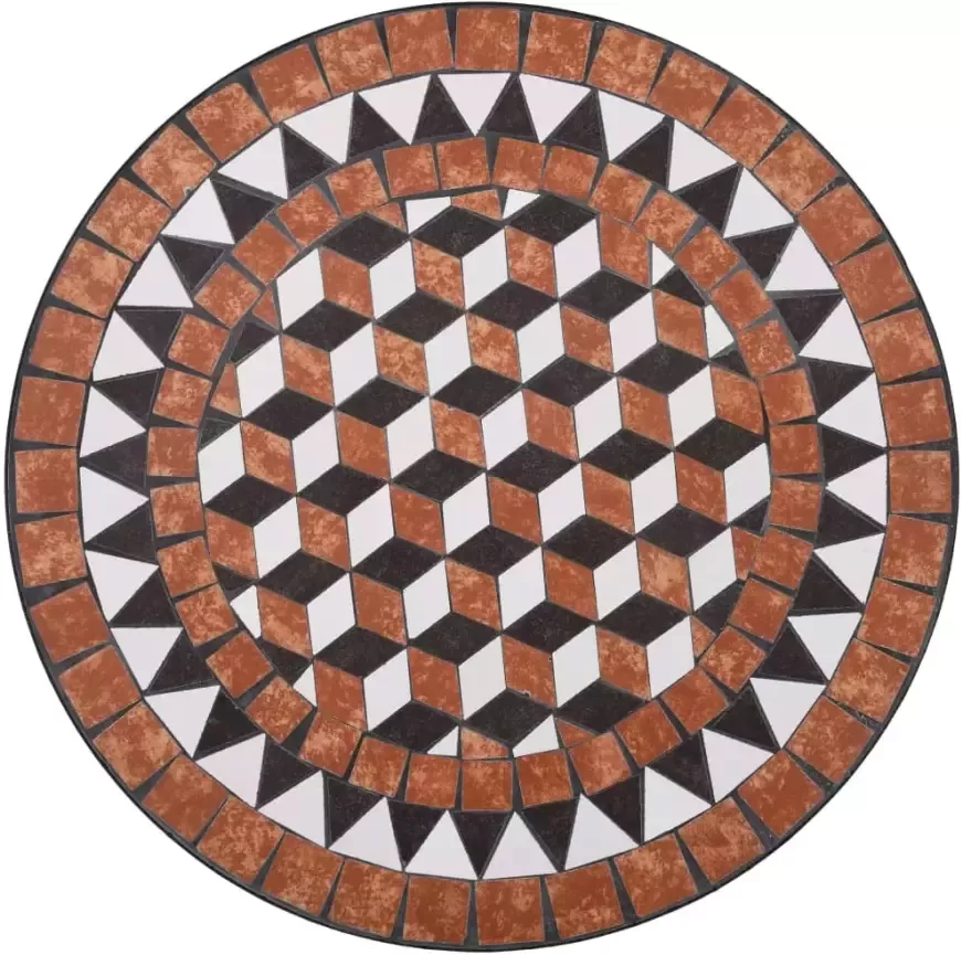 VIDAXL 3-delige Bistroset mozaïek keramische tegel terracottakleurig