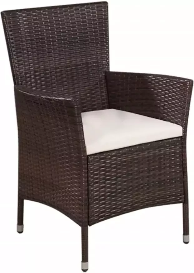 VIDAXL 3-delige Bistroset poly rattan bruin - Foto 3