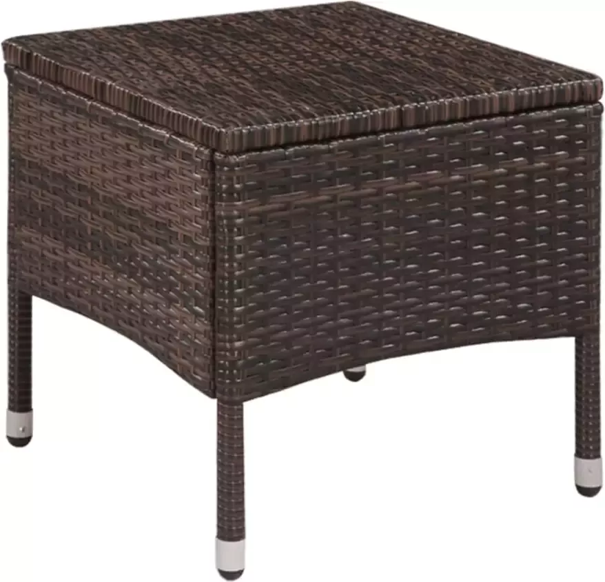 VIDAXL 3-delige Bistroset poly rattan bruin - Foto 1