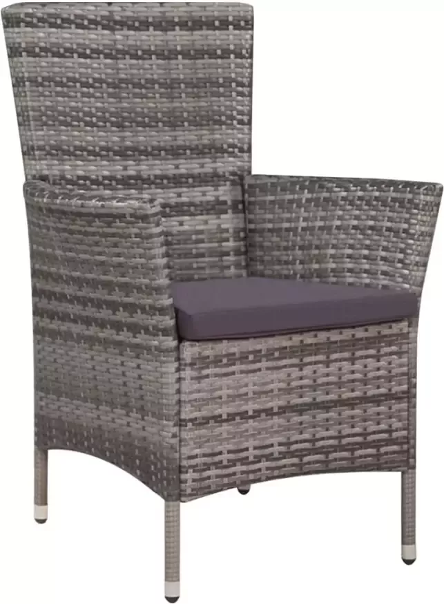 VIDAXL 3-delige Bistroset poly rattan grijs - Foto 3