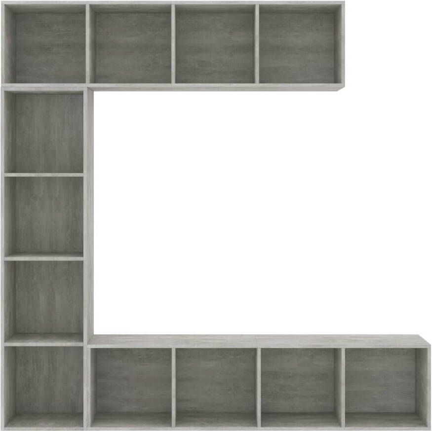 VidaXL -3-delige-Boekenkast- tv-meubelset-180x30x180-cm-betongrijs - Foto 3