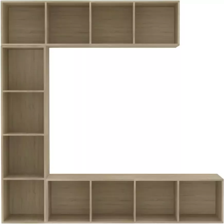 VidaXL -3-delige-Boekenkast- tv-meubelset-180x30x180-cm-eikenkleurig - Foto 3