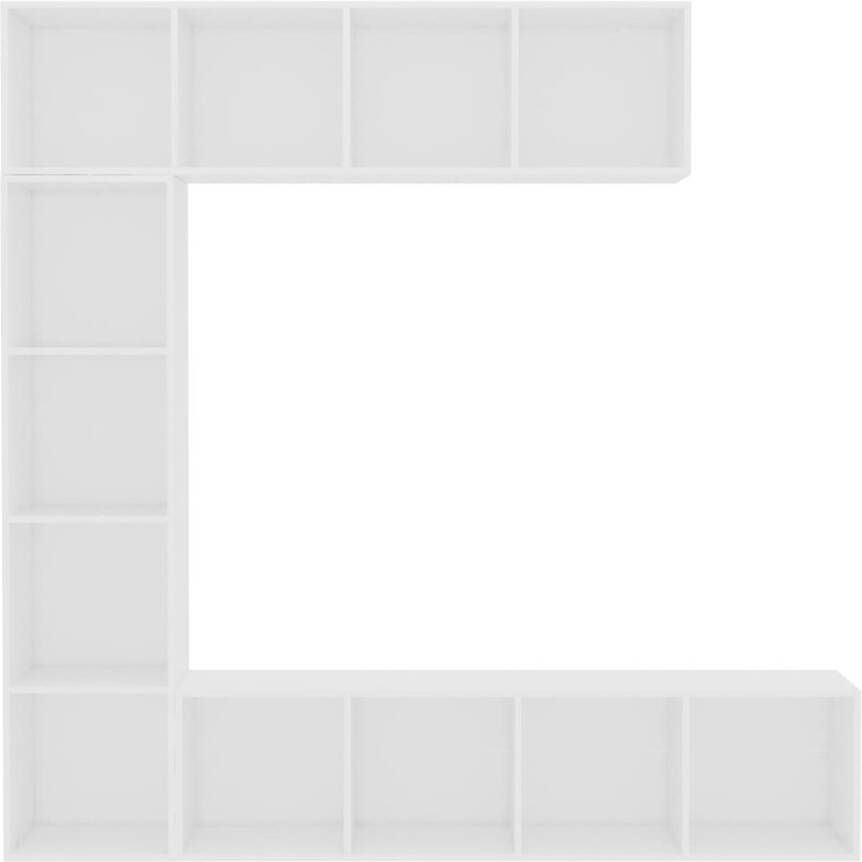 VidaXL -3-delige-Boekenkast- tv-meubelset-180x30x180-cm-wit - Foto 3