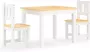 VIDAXL 3-delige Kindertafel- en stoelenset MDF wit en grijs - Thumbnail 2