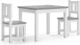 VIDAXL 3-delige Kindertafel- en stoelenset MDF wit en grijs - Thumbnail 2