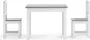 VIDAXL 3-delige Kindertafel- en stoelenset MDF wit en grijs - Thumbnail 3