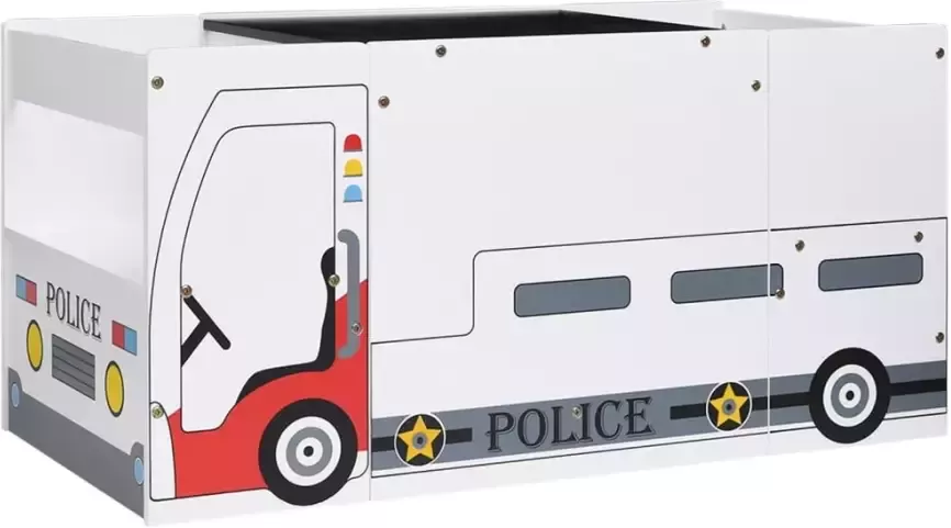 VIDAXL 3-delige Kindertafel- en stoelenset politieauto-ontwerp MDF