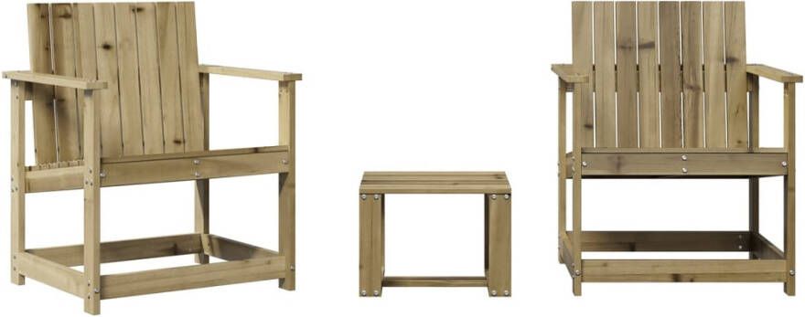 VIDAXL 3-delige Loungeset geïmpregneerd grenenhout - Foto 3