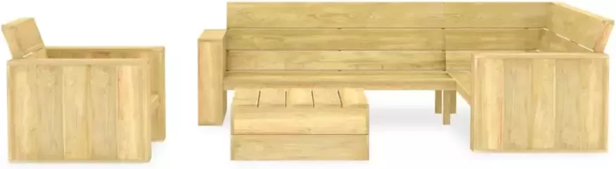 VIDAXL 3-delige Loungeset geïmpregneerd grenenhout
