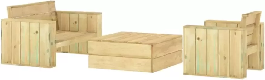 VIDAXL 3-delige Loungeset geïmpregneerd massief grenenhout - Foto 3