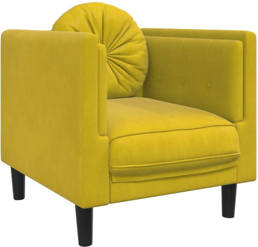 VidaXL -3-delige-Loungeset-met-kussens-fluweel-geel