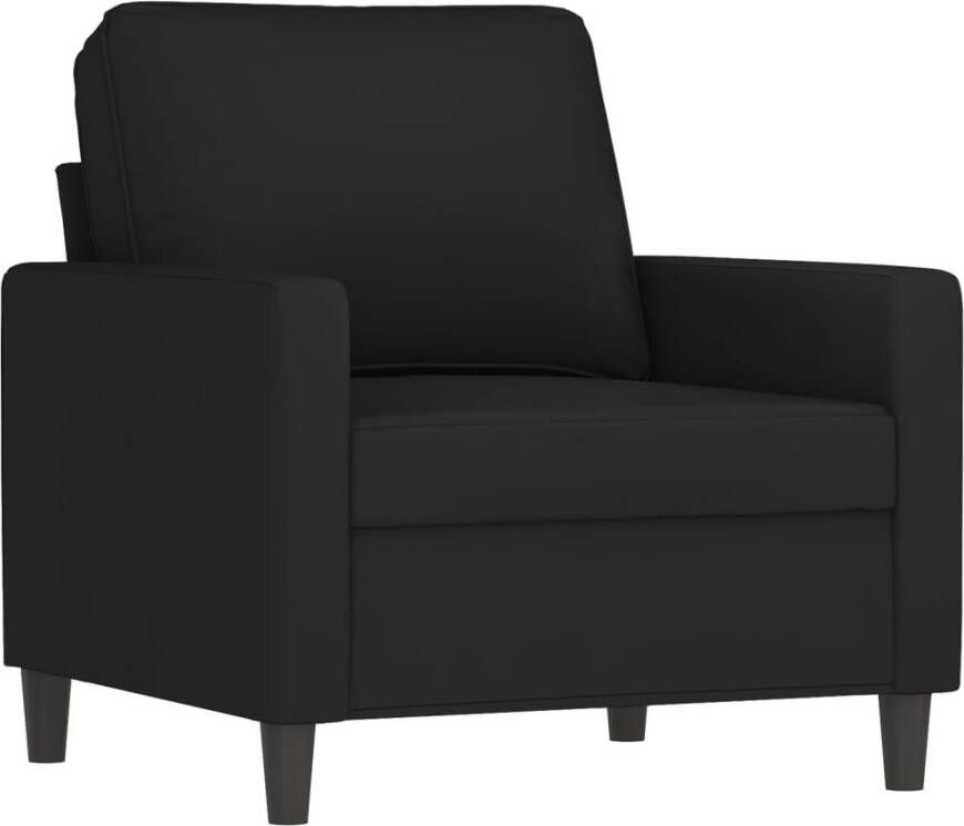 VidaXL -3-delige-Loungeset-met-kussens-fluweel-zwart - Foto 1