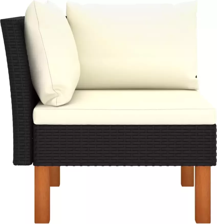 VIDAXL 3-delige Loungeset poly rattan en massief eucalyptushout