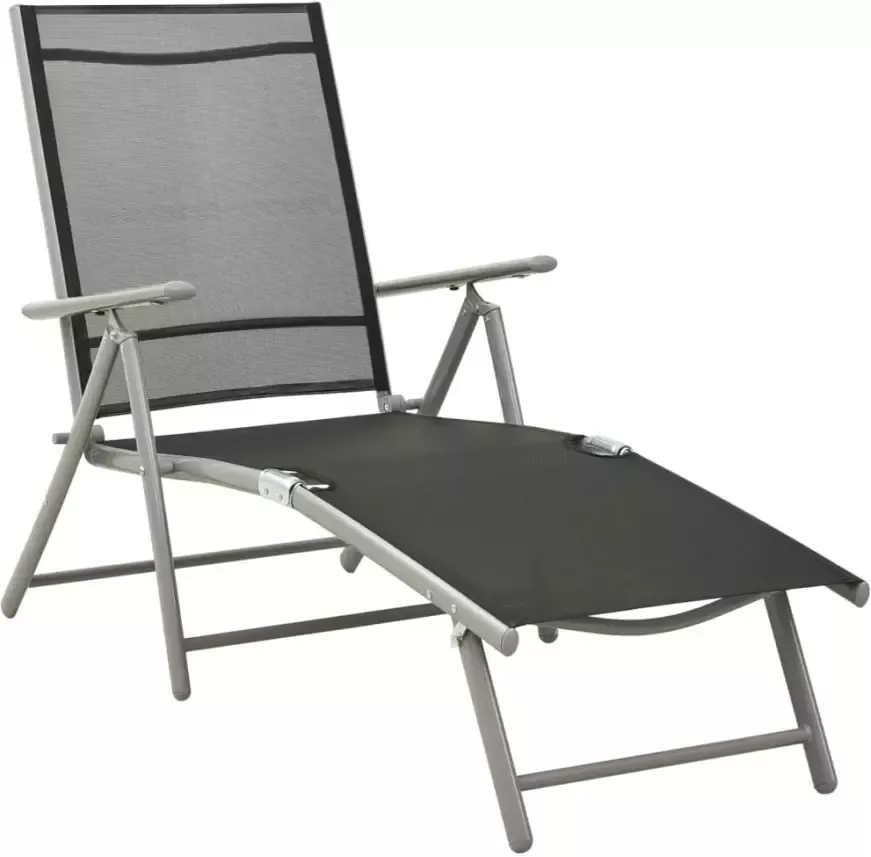 VidaXL 3-delige Loungeset textileen en aluminium zilverkleurig