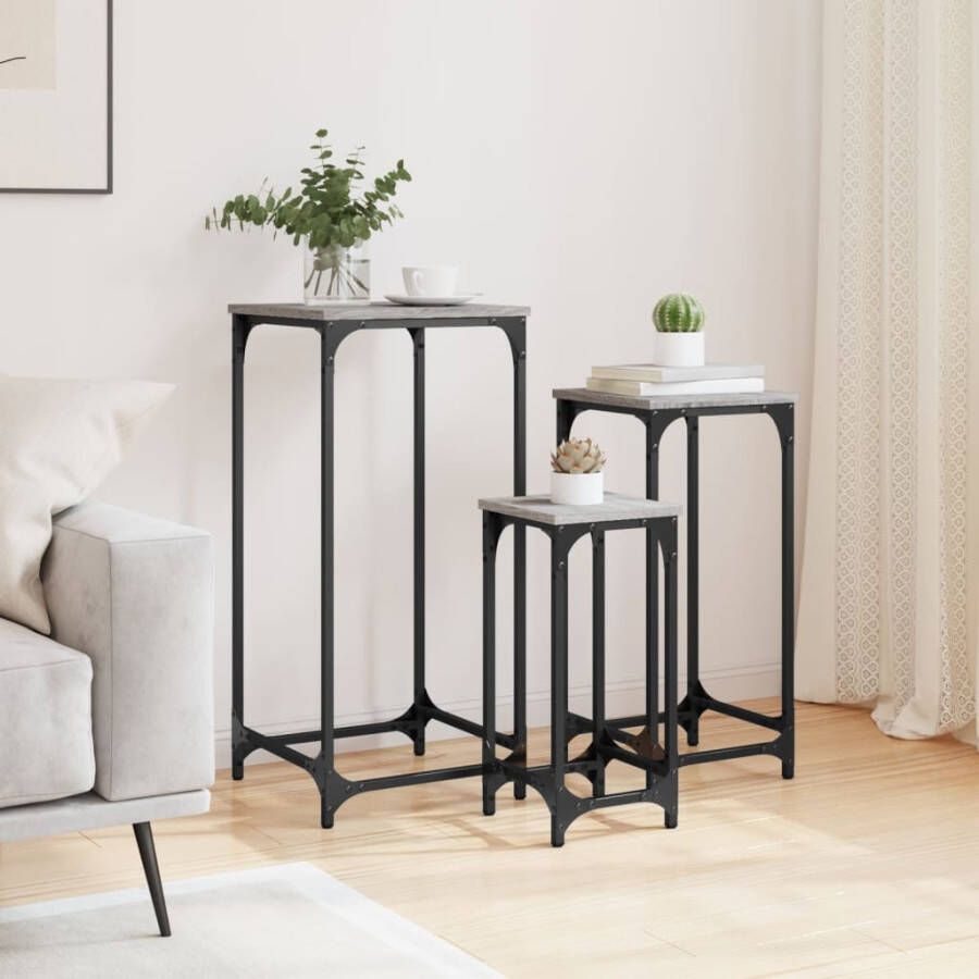 VidaXL -3-delige-Tafeltjesset-bewerkt-hout-grijs-sonoma-eikenkleurig