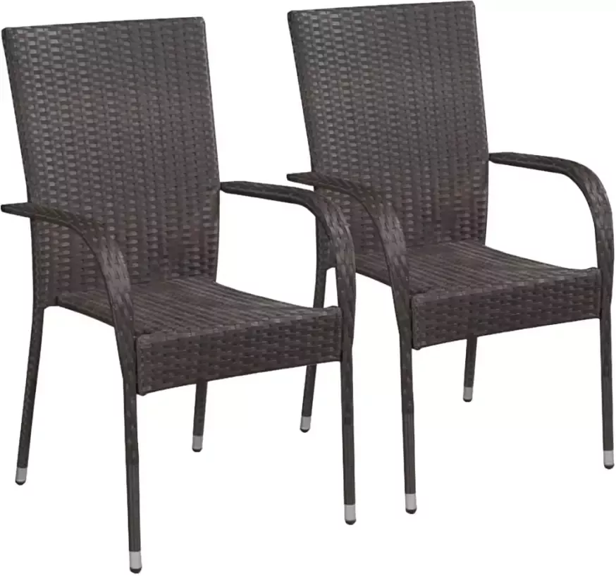 VidaXL 3-delige Tuinset poly rattan bruin