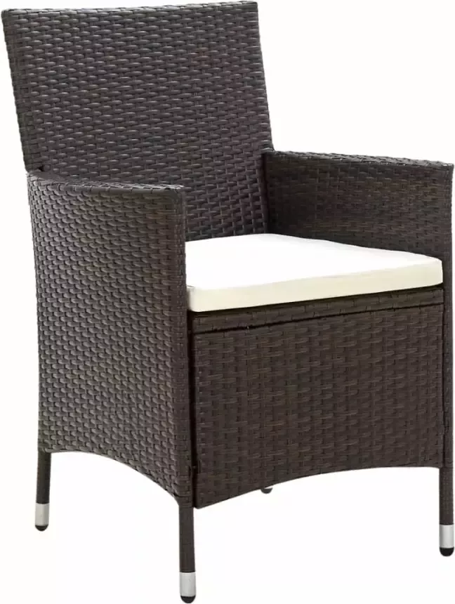 VidaXL 3-delige Tuinset poly rattan bruin